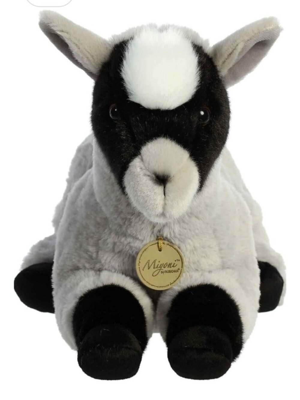Aurora Miyoni Pygmy Goat Plush Realistic Gray Black 15" Soft Stuffed Animal